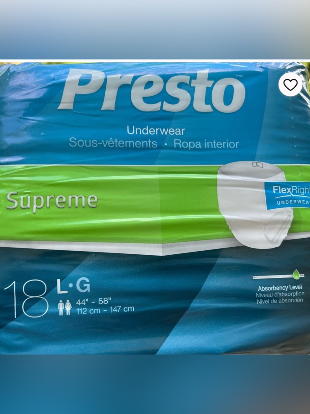 NEW| Presto Underwear Pack - Blue & Green Packaging| Adult: size Large